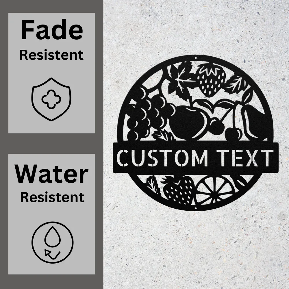 Custom Fruits Metal Sign